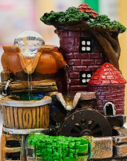 Mini Village Fountain Showpiece