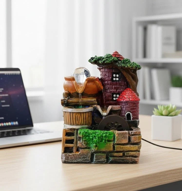 Mini Village Fountain Showpiece