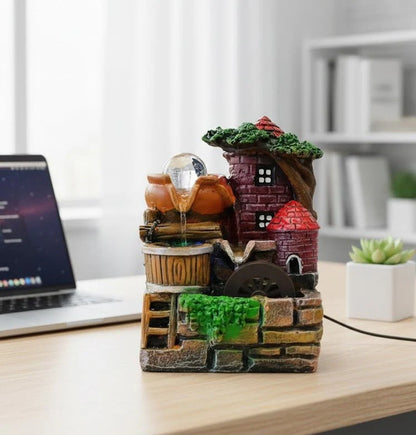 Mini Village Fountain Showpiece
