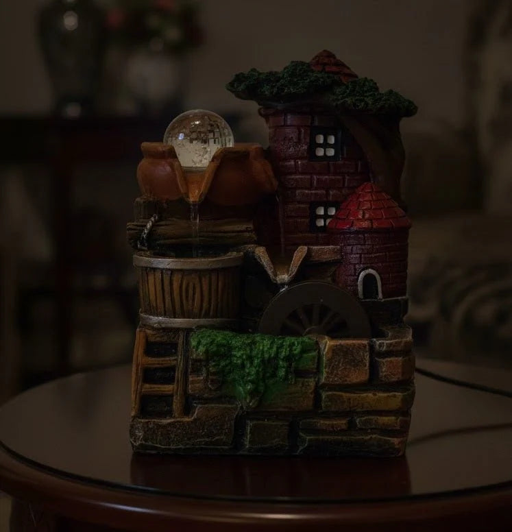Mini Village Fountain Showpiece