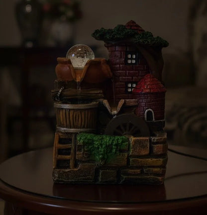 Mini Village Fountain Showpiece